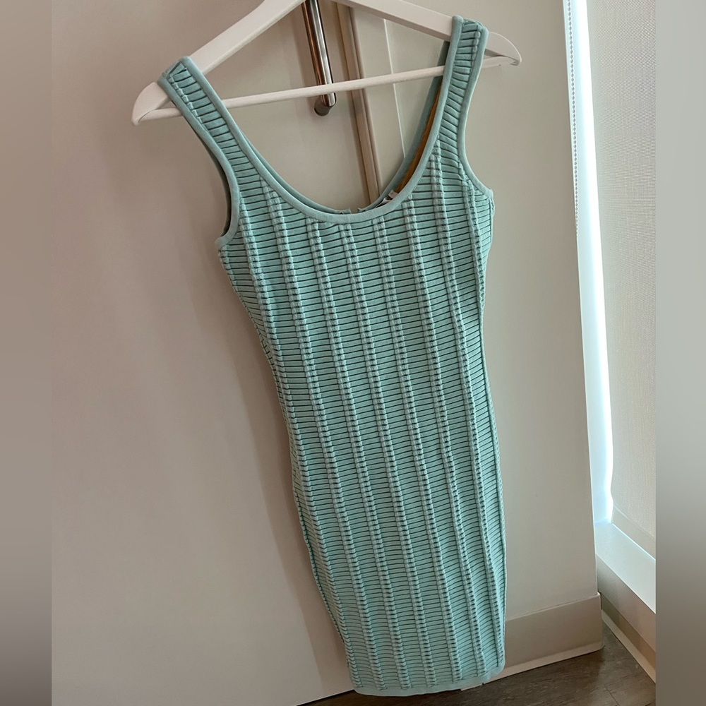 Herve Leger Blue Shadow Stripe Mini Dress Size XS